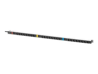 Produktfoto för DIGITUS - Grenuttag - 16A - AC 230 - 400 V - 4000 Watt - 11000 VA - 3-fas - ingång: IEC 60309 - utgångskontakter: 27 (3 x IEC 60320 C19, 24 x IEC 60320 C13) - 0U - 19 - 3 m sladd - svart