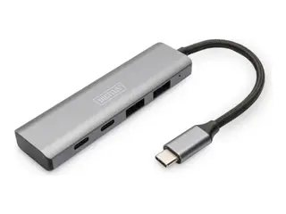 Produktfoto för DIGITUS - Hubb - USB-C, 4 port - 2 x USB + 2 x USB-C - skrivbordsmodell