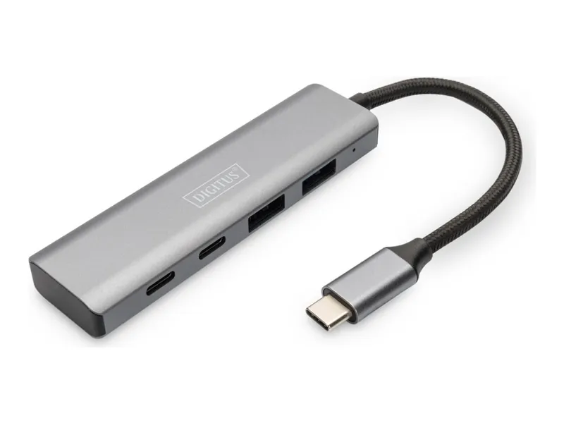Alternativ bild 0 för DIGITUS - Hubb - USB-C, 4 port - 2 x USB + 2 x USB-C - skrivbordsmodell