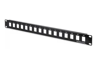 Produktfoto för DIGITUS Professional DN-91400 - Patch-panel - UTP - svart, RAL 9005 - 1U - 19 - 16 portar