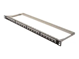 Produktfoto för DIGITUS Professional DN-91422 - Patch-panel - CAT 6a - STP - svart, RAL 9005 - 0.5U - 19 - 24 portar