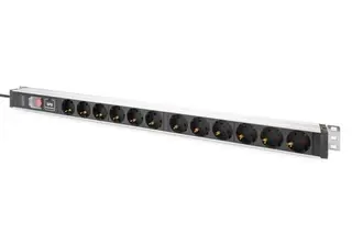 Produktfoto för Digitus Strömuttag Med Aluminiumprofil Switch 12xcee 7/3 16a 2m Kabel Cee 7/7