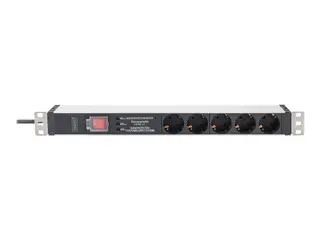Produktfoto för Digitus Strömuttag Med Aluminiumprofil Switch 5xcee 7/3 16a 2m Kabel Cee 7/7
