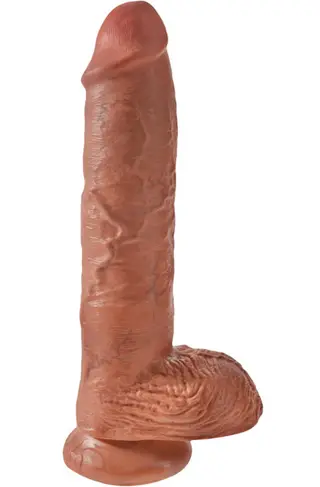 Produktfoto för Dildo med Pung 27 cm - Solbränd