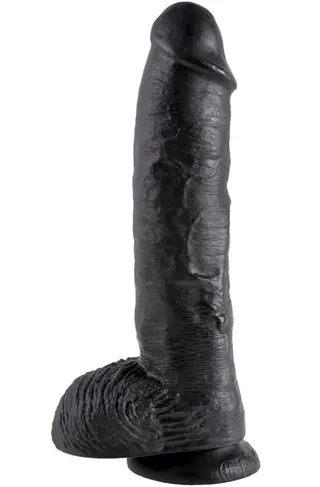 Produktfoto för Dildo med Pung 27 cm - Svart