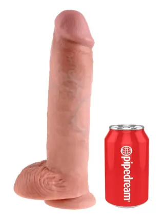 Produktfoto för Dildo med Pung 29.5 cm - Ljus Hudfärg