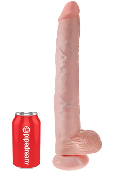 Bild 2 för Dildo med Pung 38 cm - Ljus hudfärg