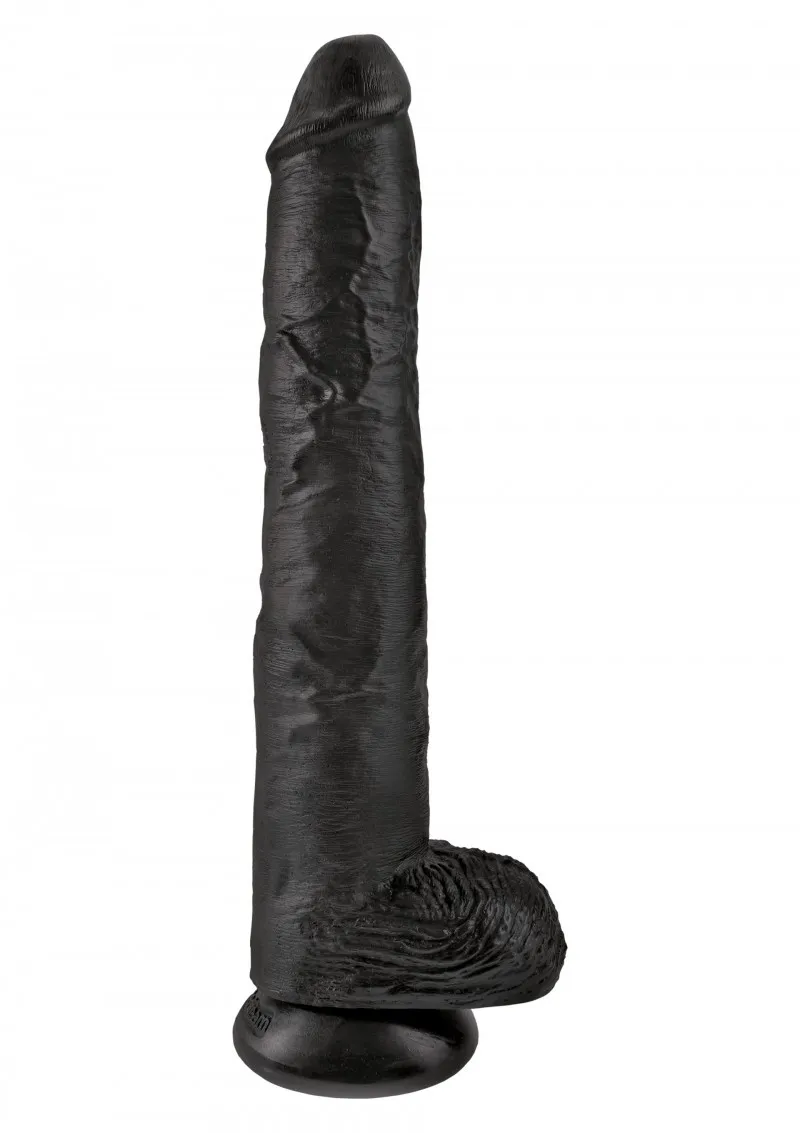 Bild 1 för Dildo med Pung 38 cm - Svart