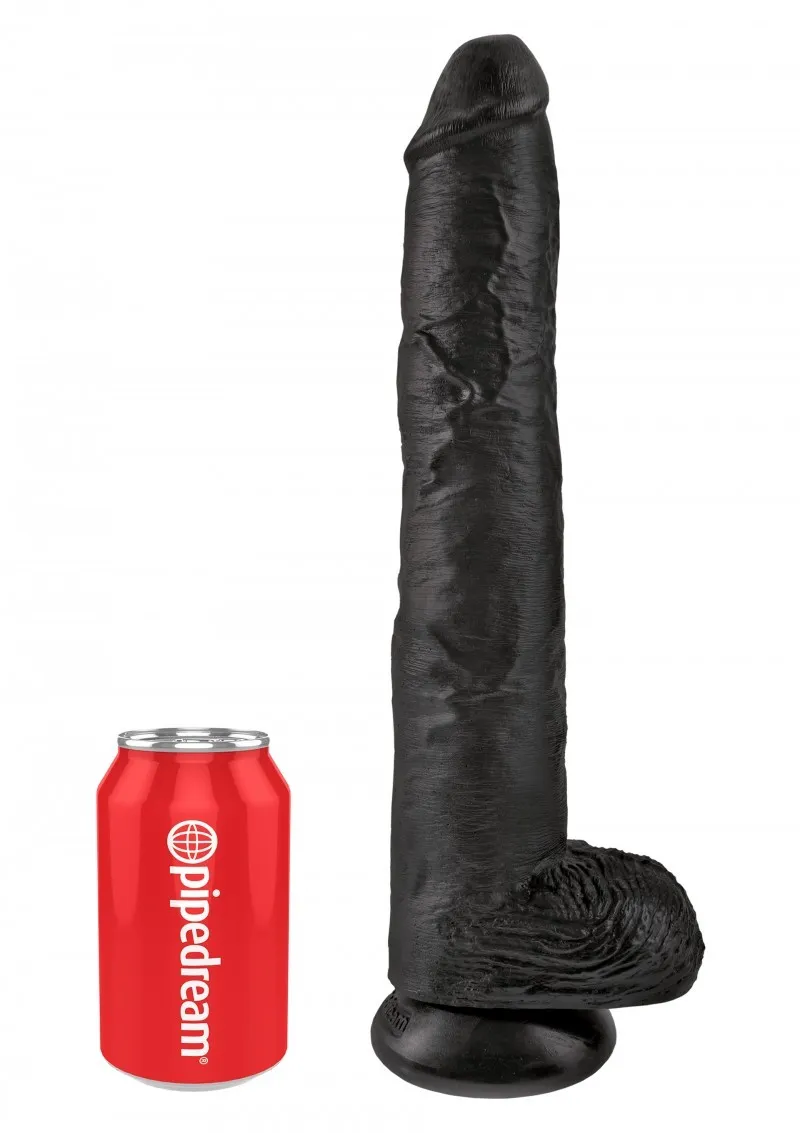 Bild 2 för Dildo med Pung 38 cm - Svart