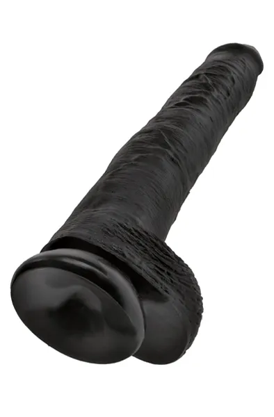 Bild 2 för Dildo med Pung 38 cm - Svart