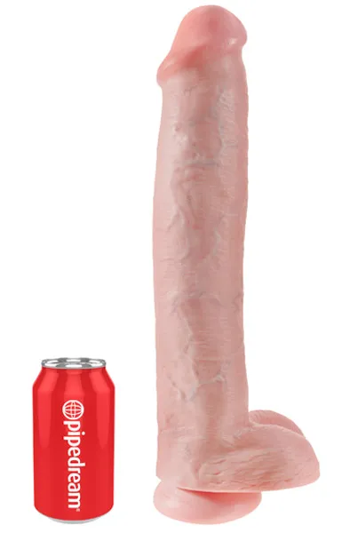 Bild 2 för Dildo med Pung 42 cm - Ljus Hudfärg