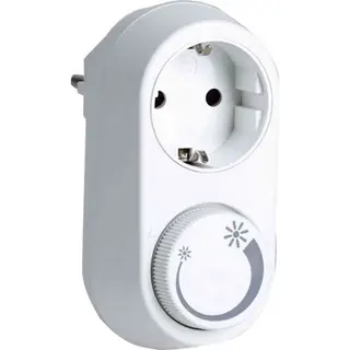 Produktfoto för DIMMER FÖR VÄGGUTTAG VIT LED 3-24W GLÖDLJ 3-200W 230V | Beijerbygg Byggmaterial