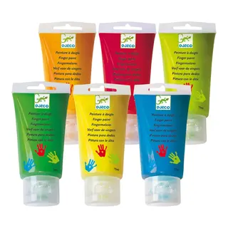 Produktfoto för Djeco Fingerfärg 6-pack