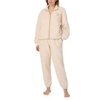 Produktfoto för DKNY Chill In Style Zip Top Jogger Set Beige polyester Large Dam