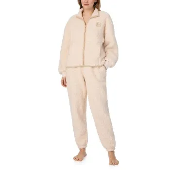 Alternativ bild 0 för DKNY Chill In Style Zip Top Jogger Set Beige polyester Large Dam