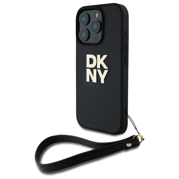 Alternativ bild 0 för DKNY iPhone 16 Pro Max Mobilskal Wrist Strap Stock Logo - Svart