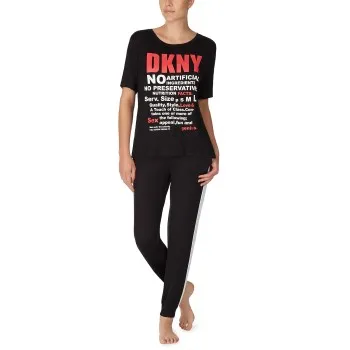 Alternativ bild 0 för DKNY Only In DKNY T-shirt And Jogger Set Svart viskos Medium Dam