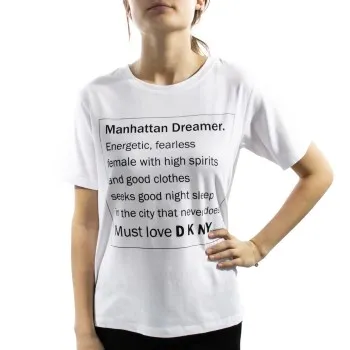 Alternativ bild 0 för DKNY Spell It Out Short Sleeve Tee Vit Medium Dam
