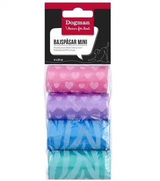 Produktfoto för Dogman Bajspåsar 4x20p Mixade