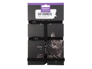 Produktfoto för Dogman Kattsele-set Findus Svart