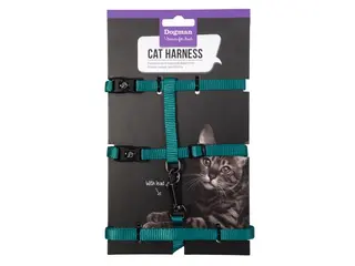 Produktfoto för Dogman Kattsele-set Findus Turkos