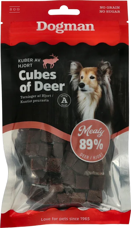 Alternativ bild 0 för Dogman Kuber av hjort 80g