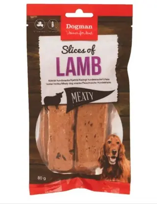 Produktfoto för Dogman Slices of Lamb 80g