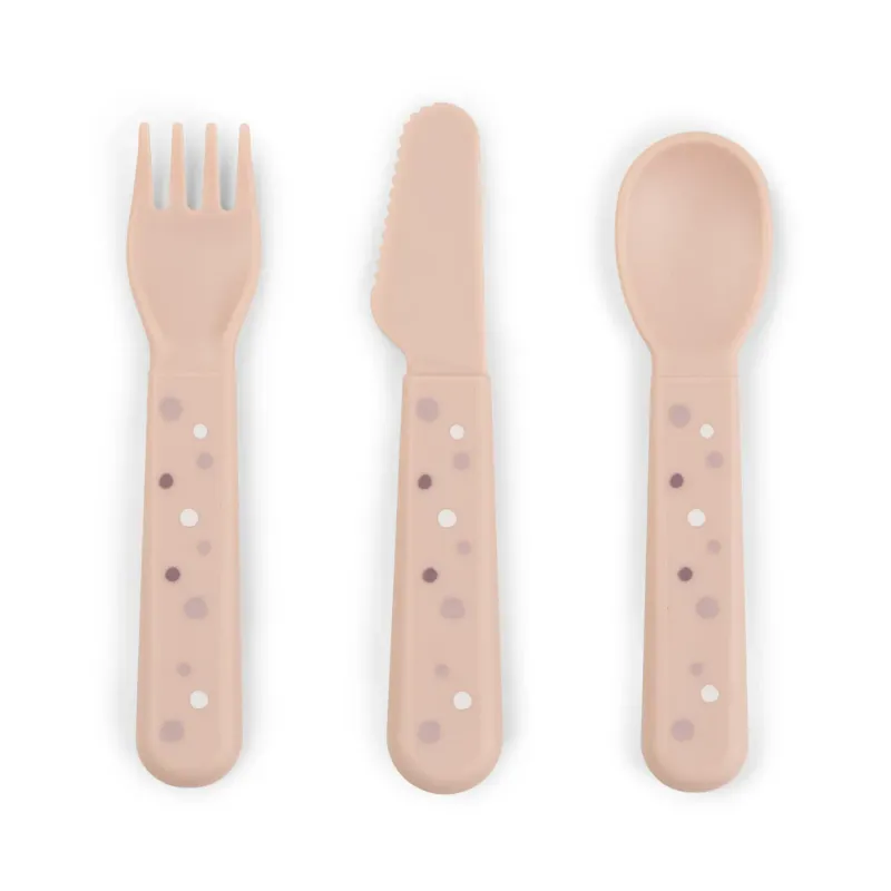 Alternativ bild 0 för Done by Deer bestickset 3-delars Foodie, happy dots rosa
