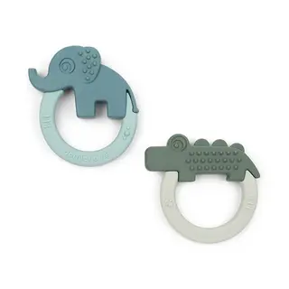 Produktfoto för Done by Deer Bitring Deer friends Green/Blue 2-pack