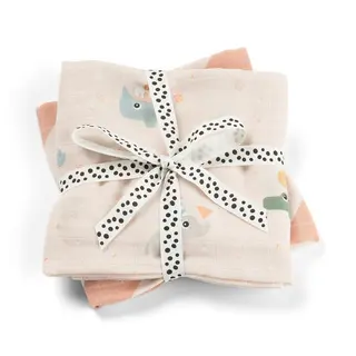Produktfoto för Done by Deer burp cloth 2-pack, celebration coral