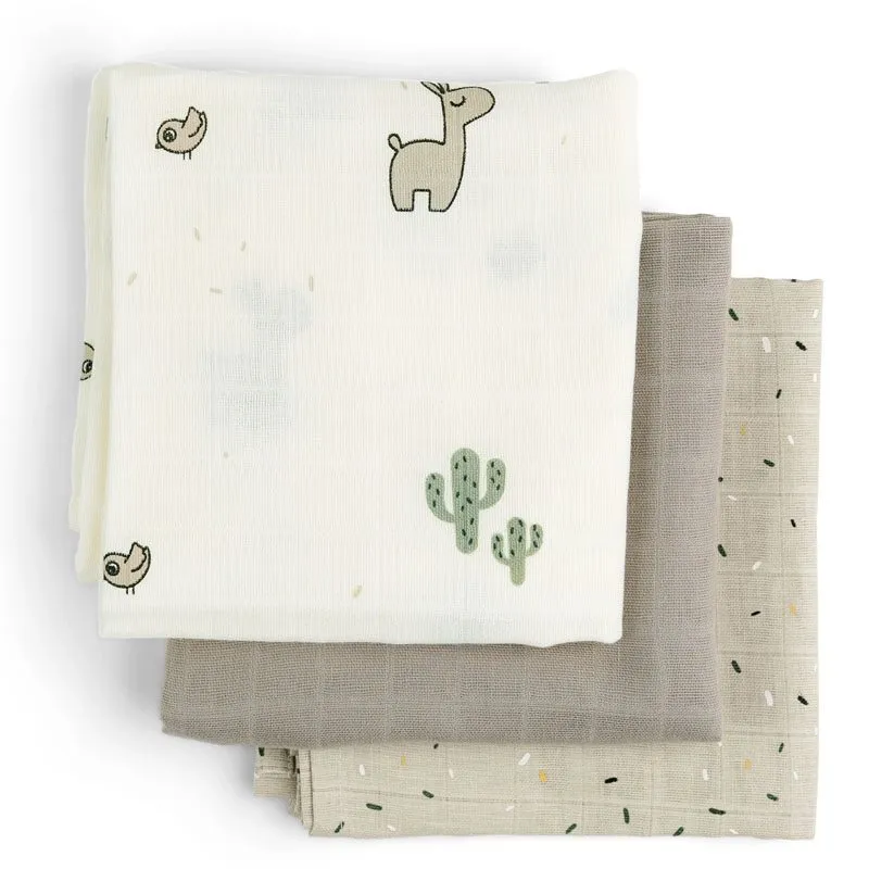 Bild 1 för Done by Deer burp cloth 3-pack, Lalee sand