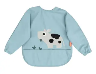 Produktfoto för Done By Deer Haklapp med ärm Tiny Farm (Blue)