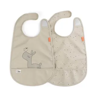 Produktfoto för Done by Deer haklapp med kardborr 2-pack, Lalee sand
