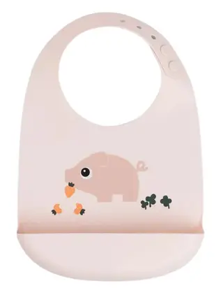 Produktfoto för Done by Deer haklapp silikon Pigee, rosa