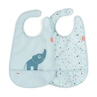 Produktfoto för Done by Deer Haklapp velcro Elphee Blue 2-pack