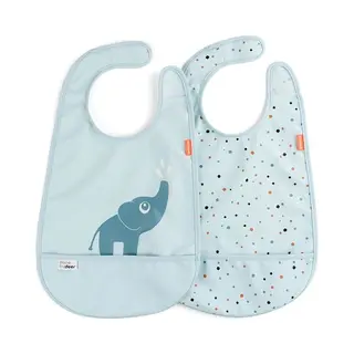 Produktfoto för Done by Deer Haklapp velcro Elphee Blue 2-pack