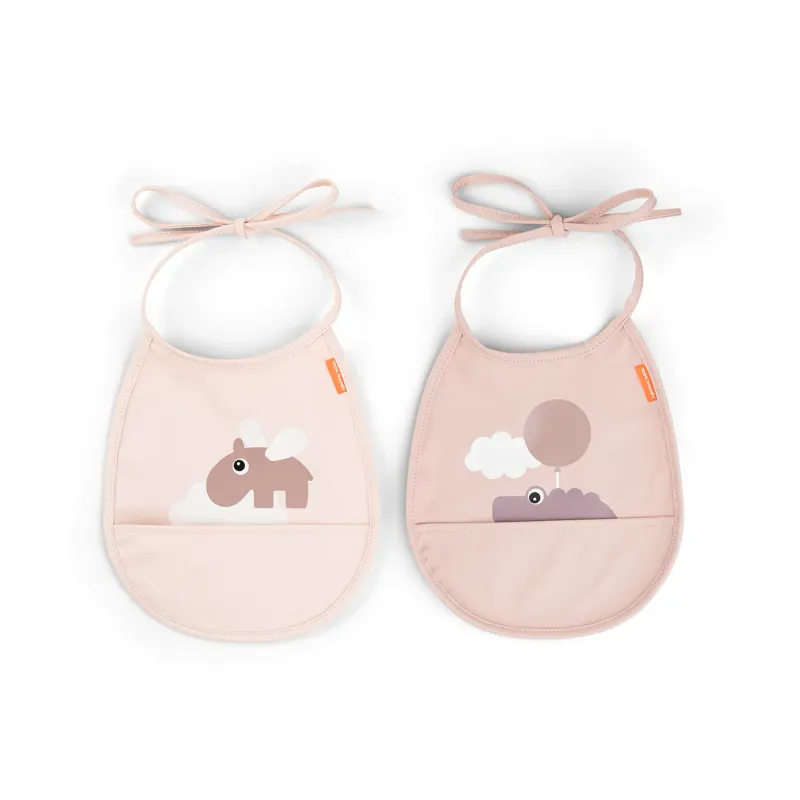 Alternativ bild 0 för Done by deer Happy Clouds Tiny haklapp 2-pack Powder