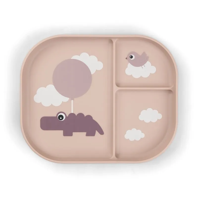 Bild 1 för Done by Deer indelad tallrik Happy Cloud, powder