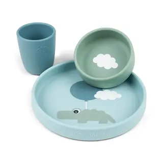 Produktfoto för Done by Deer Matservis Silikon Happy clouds Blue