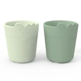 Produktfoto för Done by Deer mini mugg Kiddish Croco 2-pack, grön