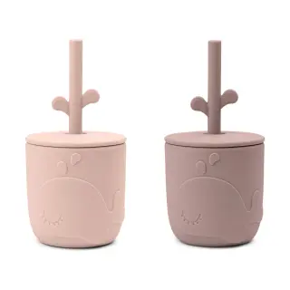 Produktfoto för Done by Deer Peekaboo Sugrörsmugg Wally Powder 2-pack