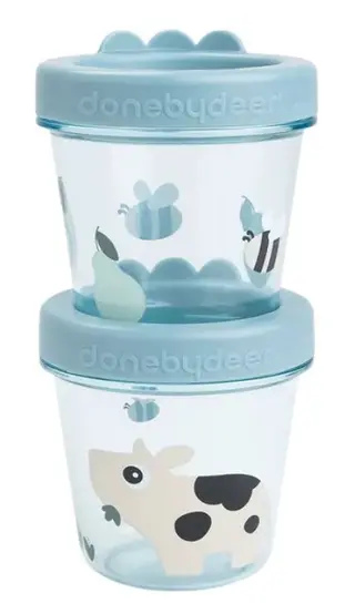 Produktfoto för Done By Deer Snack Box 2-pack Tiny Farm (Blue)