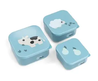 Produktfoto för Done By Deer Snack Box  3-pack Tiny Farm (Blue)