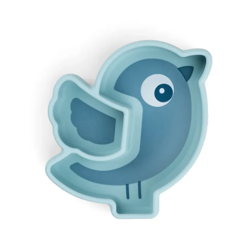 Alternativ bild 0 för Done by Deer Snacktallrik i Silikon Stick&Stay Birdee Blue