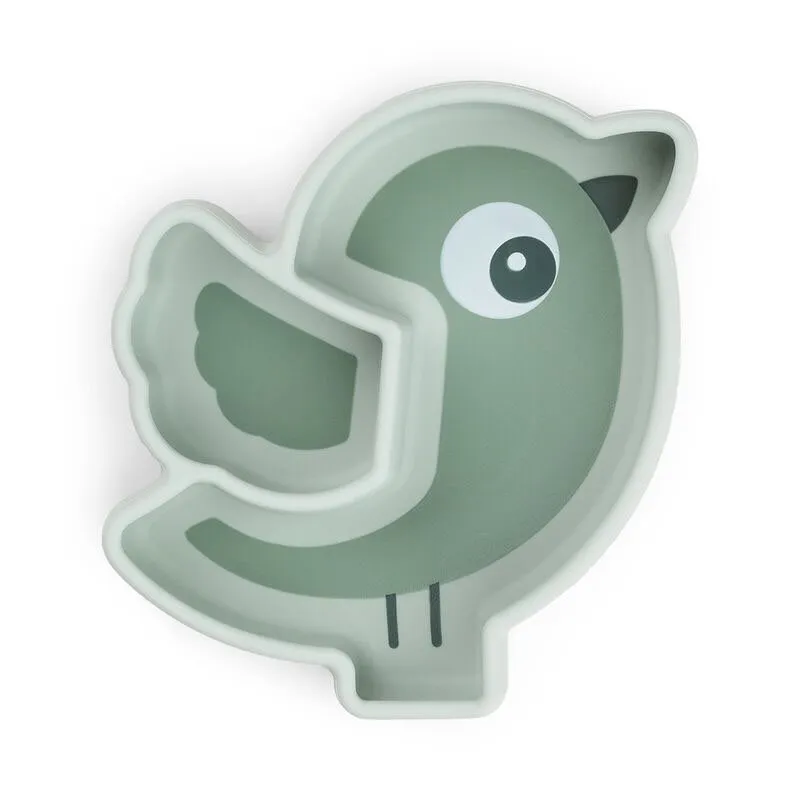 Bild 1 för Done by Deer Snacktallrik i Silikon Stick&Stay Birdee Green