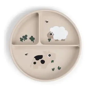Produktfoto för Done by Deer stick&stay snackstallrik Tiny farm, sand