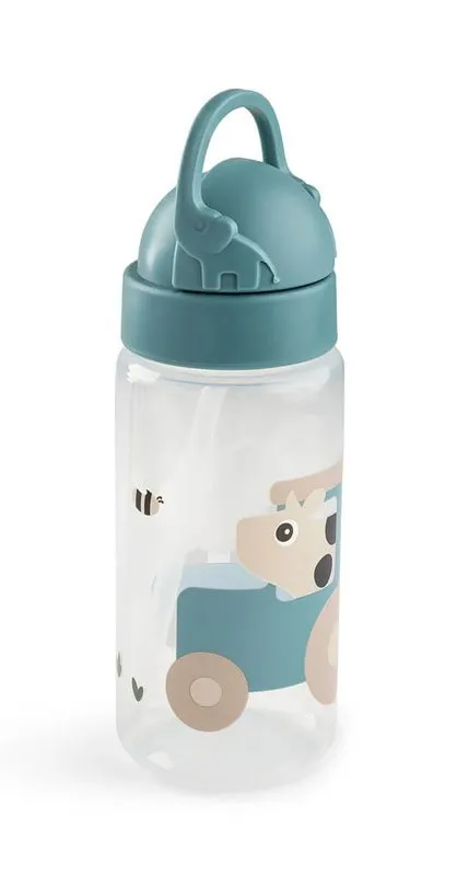 Bild 1 för Done by Deer sugrörsflaska Tiny Farm 350 ml, blue