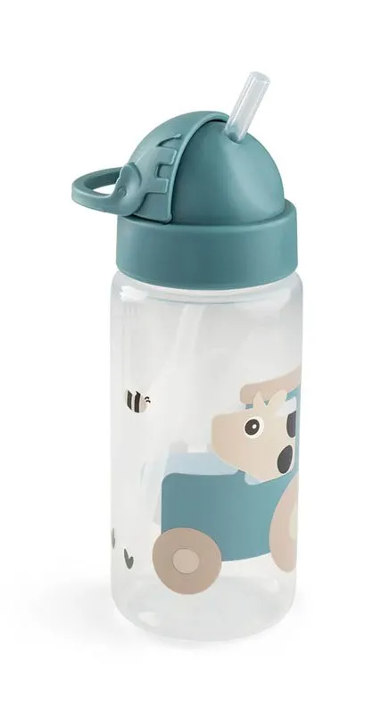 Bild 2 för Done by Deer sugrörsflaska Tiny Farm 350 ml, blue