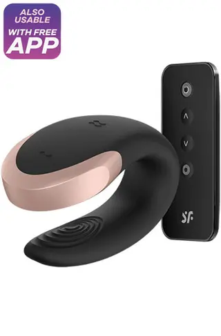 Produktfoto för Double Love Luxury Partner Vibrator - Svart