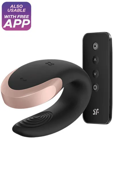 Bild 1 för Double Love Luxury Partner Vibrator - Svart